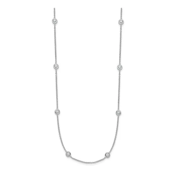 14KW Gold Lab Grown Diamond Station Necklace 1 CTW - 18