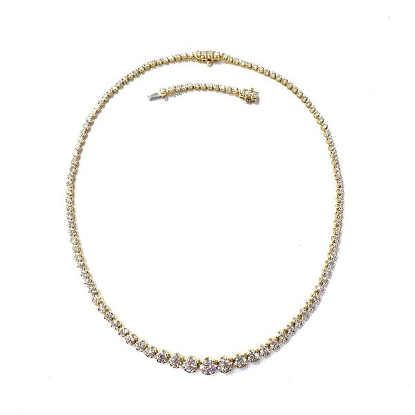 14KY Gold Lab Grown Diamond Graduated Necklace 10 CTW - 16