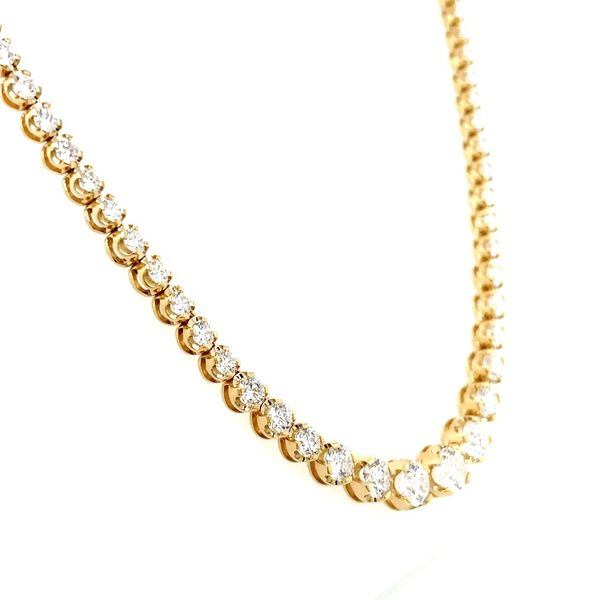 14KY Gold Lab Grown Diamond Graduated Necklace 10 CTW - 16