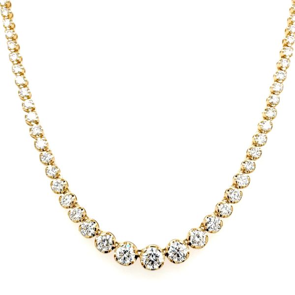14KY Gold Lab Grown Diamond Graduated Necklace 10 CTW - 16