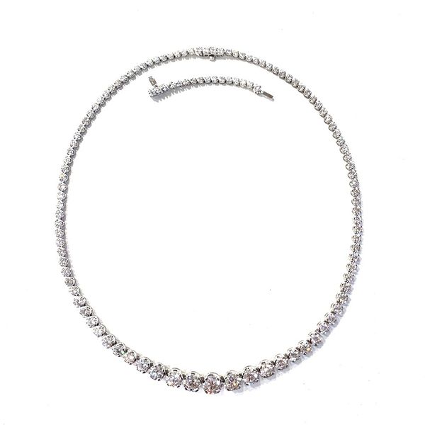 14KW Gold Lab Grown Diamond Graduated Necklace 15 CTW - 16