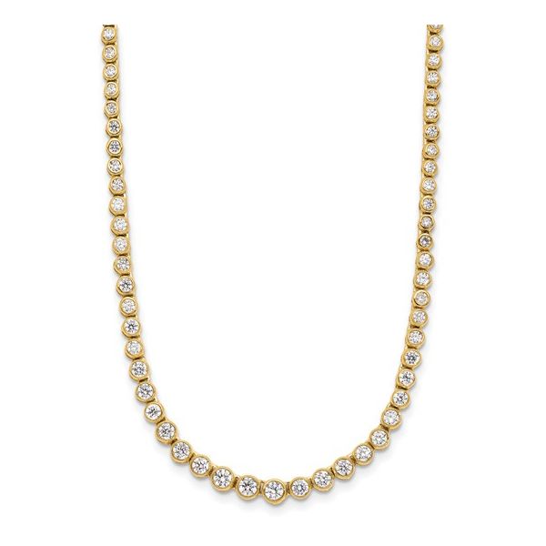 14KY Gold Lab Grown Diamond Graduated Bezel Set Necklace 3 CTW - 16