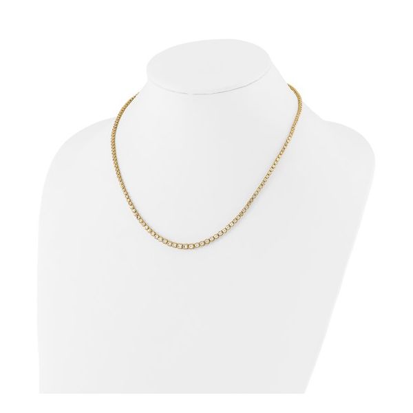 14KY Gold Lab Grown Diamond Graduated Bezel Set Necklace 3 CTW - 16