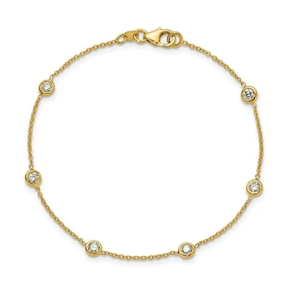 14KY Gold Lab Grown Diamond Station Bracelet 0.47 CTW 7.25