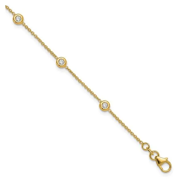 14KY Gold Lab Grown Diamond Station Bracelet 0.47 CTW 7.25