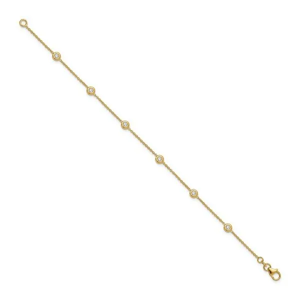 14KY Gold Lab Grown Diamond Station Bracelet 1/2 CTW 7.25