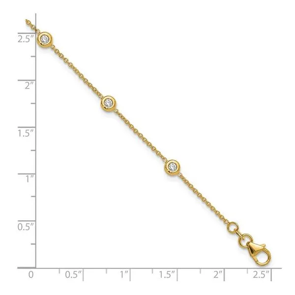 14KY Gold Lab Grown Diamond Station Bracelet 1/2 CTW 7.25