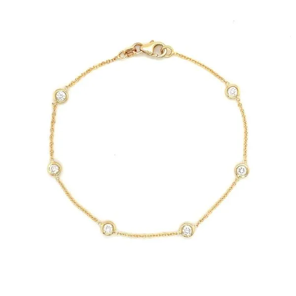 14KY Gold Lab Grown Diamond Station Bracelet 1/2 CTW 7.25