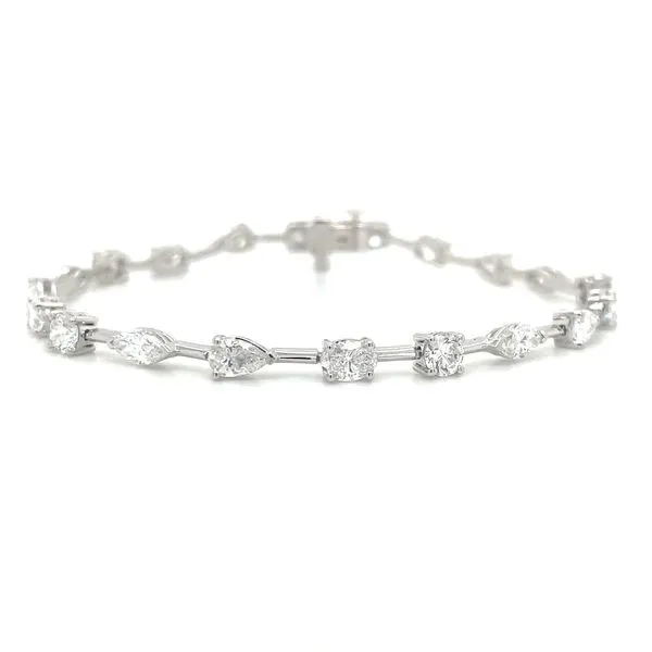 14KW Gold 5 CTW Multi Shape Lab Diamond Wire Tennis Bracelet 7