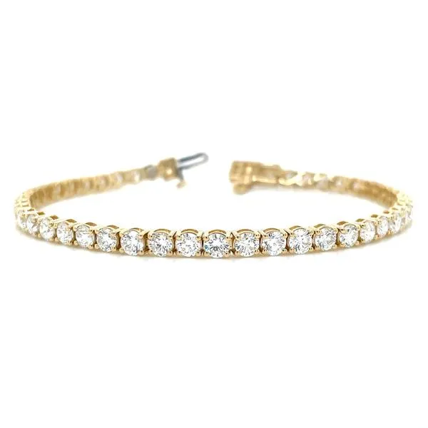 14KY Gold 7 CTW Round Lab Grown Diamond Tennis Bracelet 7