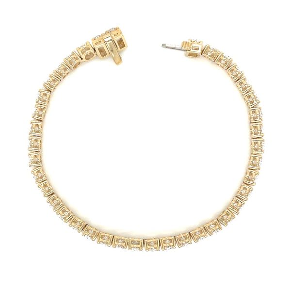 14KY Gold 15 CTW Oval Lab Grown Diamond Tennis Bracelet 7.25