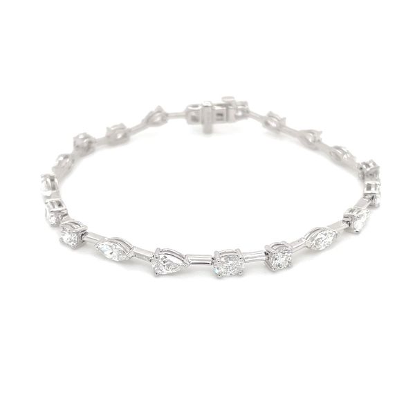 14KW Gold 5 CTW Multi Shape Lab Diamond Wire Tennis Bracelet 7