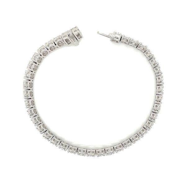 14KW Gold 15 CTW Oval Lab Grown Diamond Tennis Bracelet 6.75