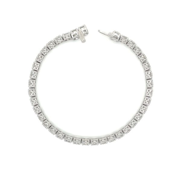 14KW Gold 12 CTW Round Lab Grown Diamond Tennis Bracelet 7