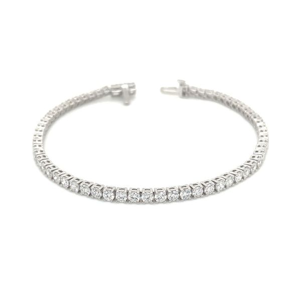 14KW Gold 5 CTW Round Lab Grown Diamond Tennis Bracelet 7
