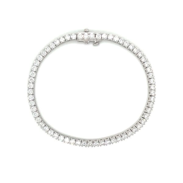 14KW Gold 5 CTW Round Lab Grown Diamond Tennis Bracelet 7