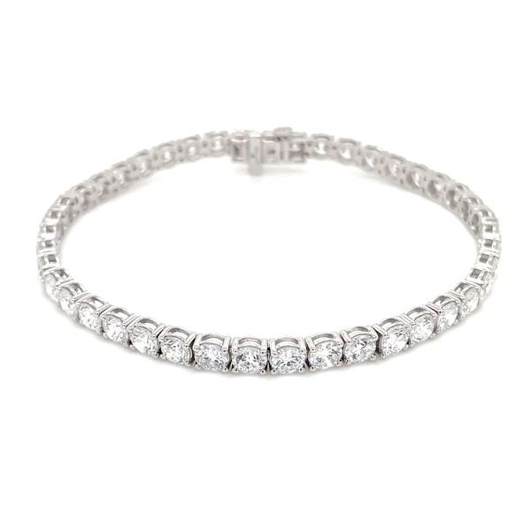 14KW Gold 10 CTW Round Lab Grown Diamond Tennis Bracelet 7