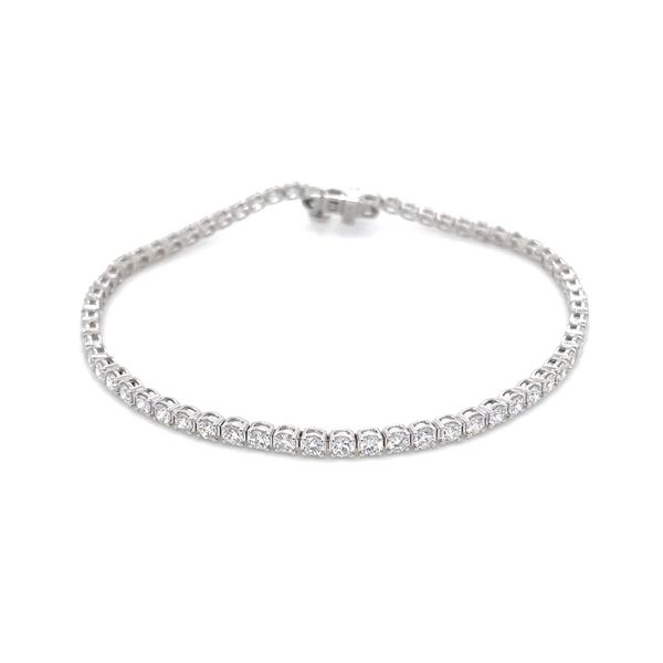 14KW Gold 3 CTW Round Lab Grown Diamond Tennis Bracelet 7