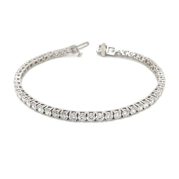14KW Gold 7 CTW Round Lab Grown Diamond Tennis Bracelet 7