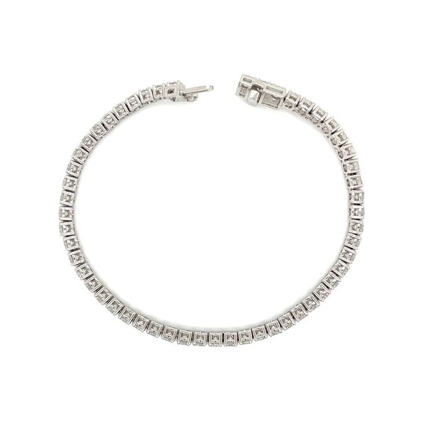 14KW Gold 7 CTW Round Lab Grown Diamond Tennis Bracelet 7