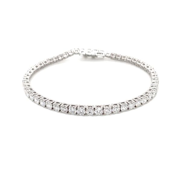 14KW Gold 7 CTW Round Lab Grown Diamond Tennis Bracelet 7