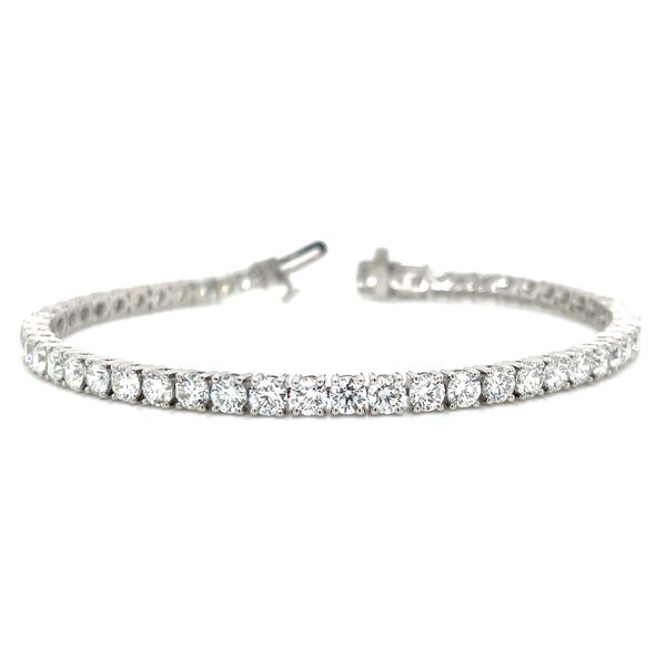 14KW Gold 7 CTW Round Lab Grown Diamond Tennis Bracelet 7
