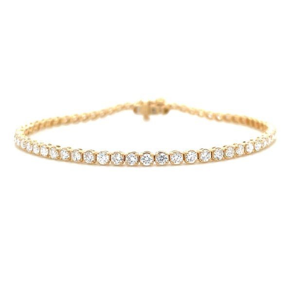 14KY Gold 3 CTW Round Lab Grown Diamond Tennis Bracelet 7