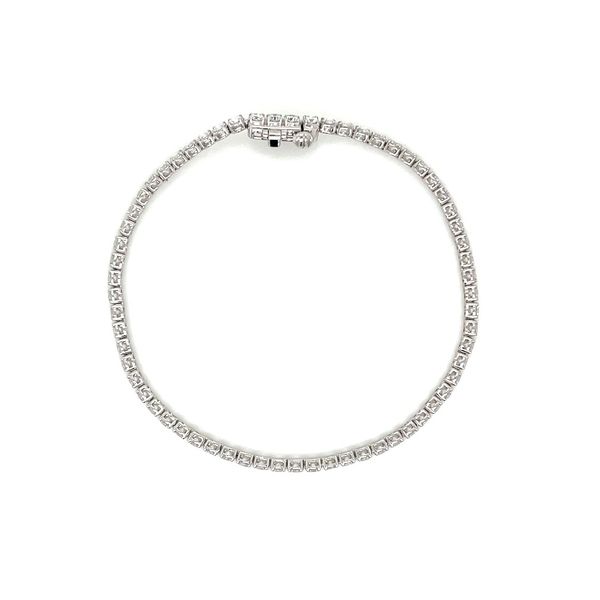 14KW Gold 3 CTW Round Lab Grown Diamond Tennis Bracelet 7