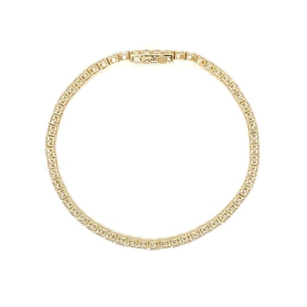 14KY Gold 5 CTW Round Lab Grown Diamond Tennis Bracelet 7