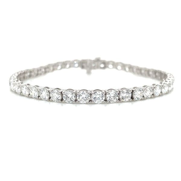 14KW Gold 10 CTW Round Lab Grown Diamond Tennis Bracelet 7