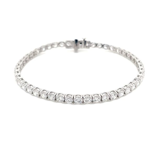 14KW Gold 7 CTW Round Lab Grown Diamond Tennis Bracelet 7