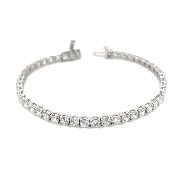 14KW Gold 7 CTW Round Lab Grown Diamond Tennis Bracelet 7