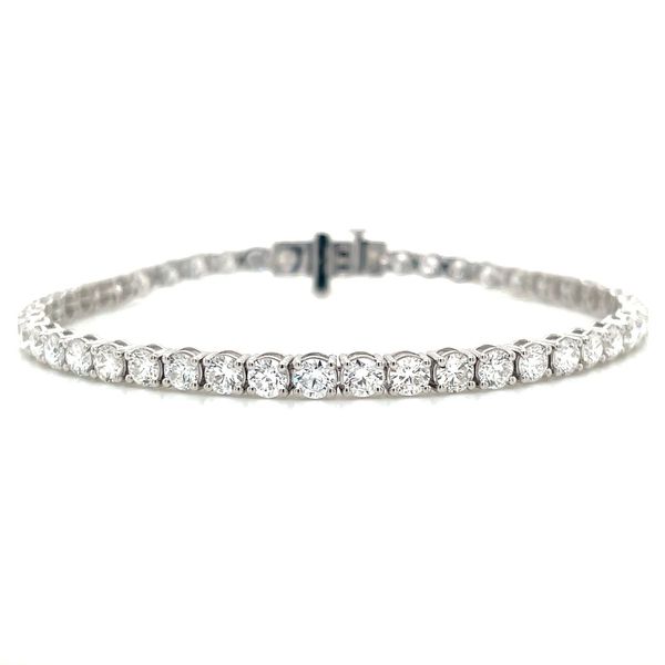 14KW Gold 7 CTW Round Lab Grown Diamond Tennis Bracelet 7