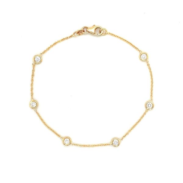 14KY Gold Lab Grown Diamond Station Bracelet 1/2 CTW 7.25