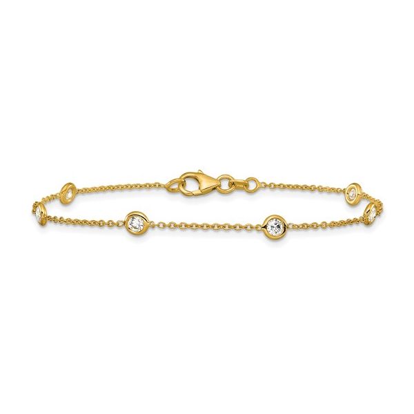 14KY Gold Lab Grown Diamond Station Bracelet 1/2 CTW 7.25