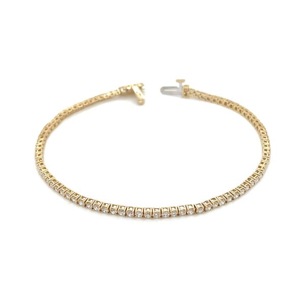 14KY Gold 2 CTW Round Lab Grown Diamond Tennis Bracelet 7