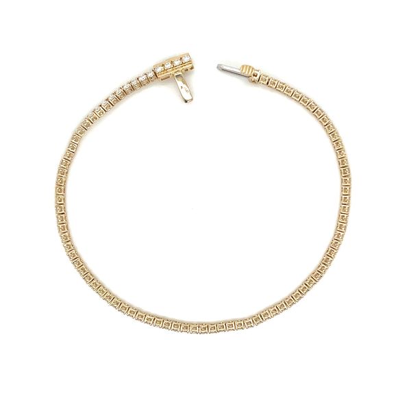 14KY Gold 2 CTW Round Lab Grown Diamond Tennis Bracelet 7