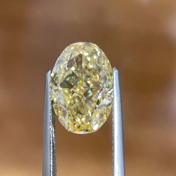 6.10 Ct Oval Fancy Vivid Yellow Lab Grown Diamond VS1 Clarity - IGI Image 3 Franzetti Jewelers Austin, TX
