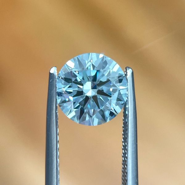 2.05 Ct Round Fancy Intense Green Blue Lab Grown Diamond VVS2 Clarity - IGI Image 4 Franzetti Jewelers Austin, TX