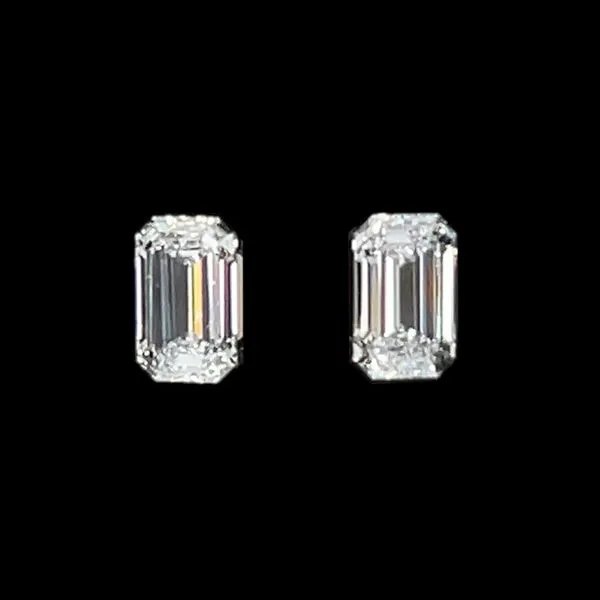 0.89 CTW Matched Pair of Emerald Cut Lab Grown Diamonds D-G VS1-VS2 Franzetti Jewelers Austin, TX