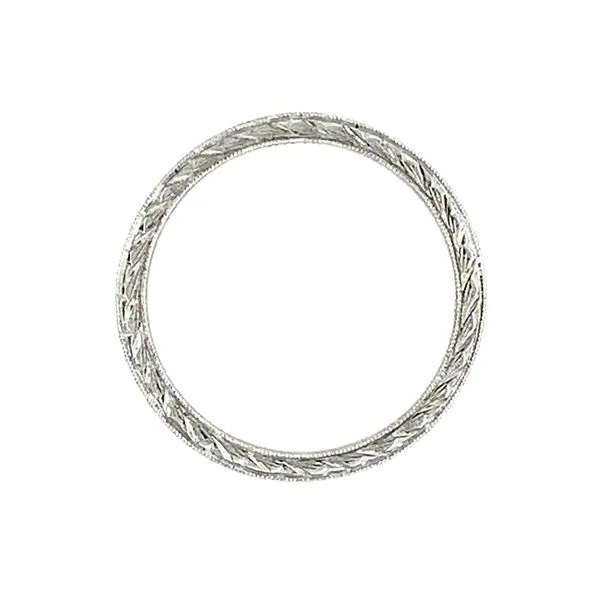18KW Gold 1.7 mm Design-Engraved Milgrain Band Image 3 Franzetti Jewelers Austin, TX