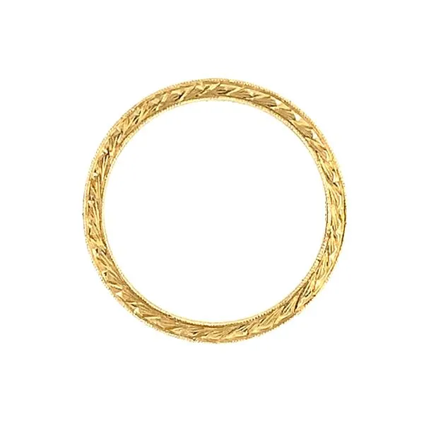 18KY Gold 1.7 mm Design-Engraved Milgrain Band Image 3 Franzetti Jewelers Austin, TX