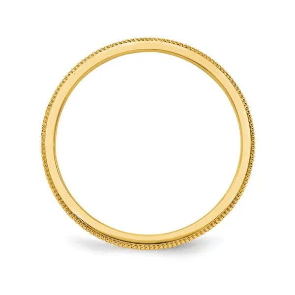 14K Yellow Gold 1.5 mm Milgrain Textured Band Image 2 Franzetti Jewelers Austin, TX