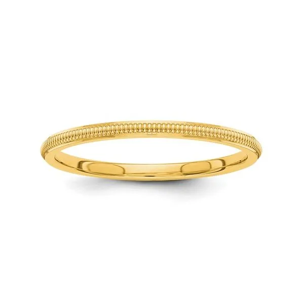 14K Yellow Gold 1.5 mm Milgrain Textured Band Franzetti Jewelers Austin, TX