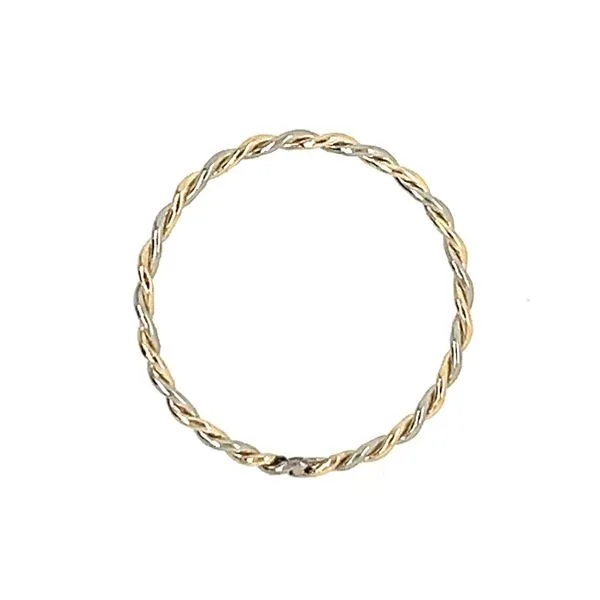 14K Two Tone Yellow & White Gold 1.25 mm Handmade Twisted Wire Band Image 2 Franzetti Jewelers Austin, TX