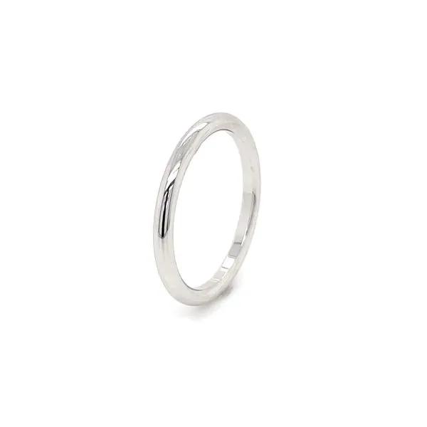 14K White Gold 2 MM Half Round Comfort Fit Band Franzetti Jewelers Austin, TX