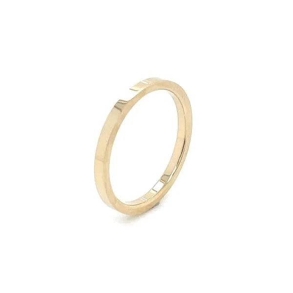 14K Yellow Gold 2 MM Flat Outside Comfort Fit Band Franzetti Jewelers Austin, TX