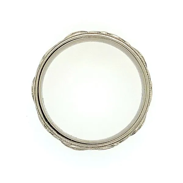 14K White Gold 7.5 MM Sculptural Wedding Band Image 3 Franzetti Jewelers Austin, TX