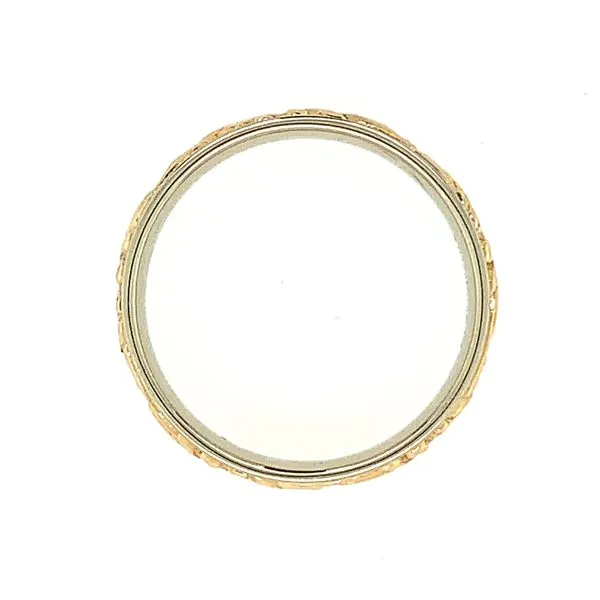 14K Two-Tone Gold 6 MM Sculptural Wedding Band Image 3 Franzetti Jewelers Austin, TX