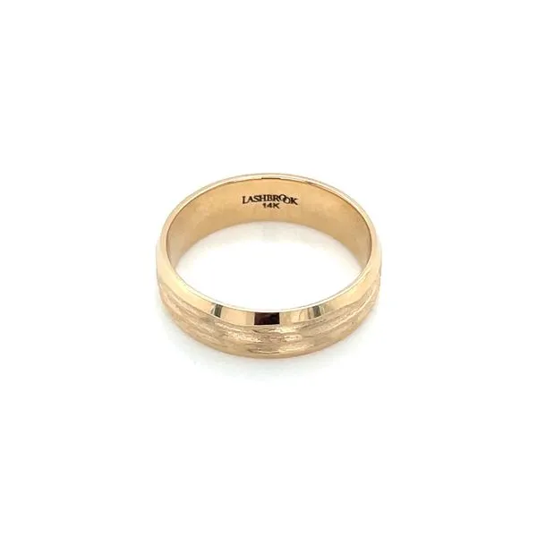14K Yellow Gold 6 MM Treebark Band with Beveled Edges Image 5 Franzetti Jewelers Austin, TX